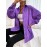 1pc Elegant Solid Color Corduroy Drop Shoulder Long Sleeve Shirt for Women, Polyester, Button-Up Front, Spring/Autumn Season, Adult Casual Loose Fit Top